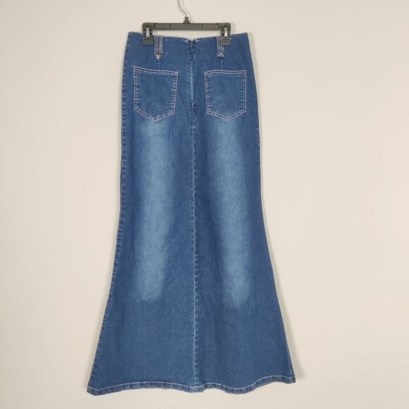 YLKD Yilukadan Women's Skirt Size S Blue Denim Vintage 90s Casual Embroidered - Picture 5 of 13